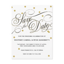 Elegant Dot Gold Save the Date