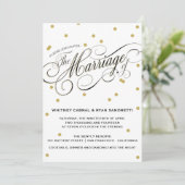 Elegant Dot Gold Wedding Uitnodiging (Staand voorkant)