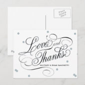 Elegant Dot Silver Dank u Briefkaart (Voorkant / Achterkant)