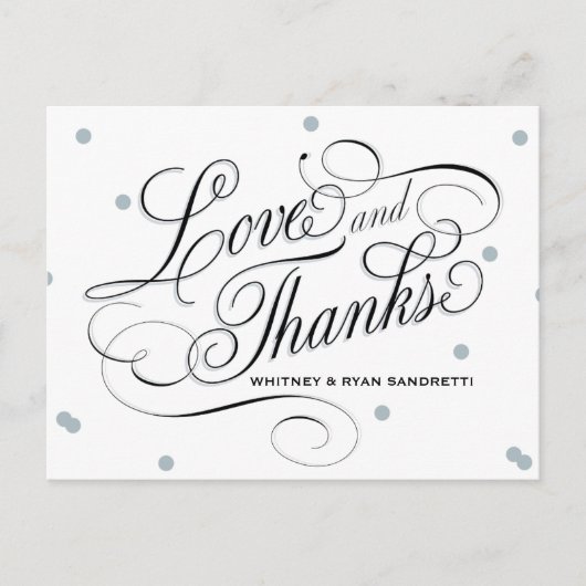 Elegant Dot Silver Dank u Briefkaart (Voorkant)