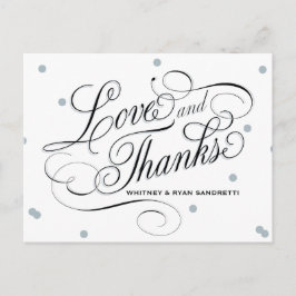 Elegant Dot Silver Dank u Briefkaart