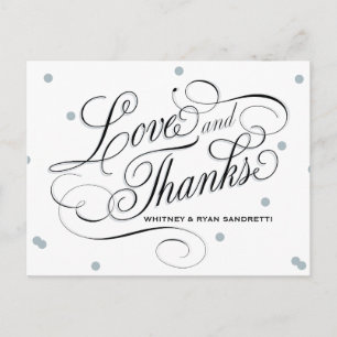 Elegant Dot Silver Dank u Briefkaart