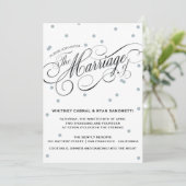 Elegant Dot Silver Wedding Uitnodiging (Staand voorkant)