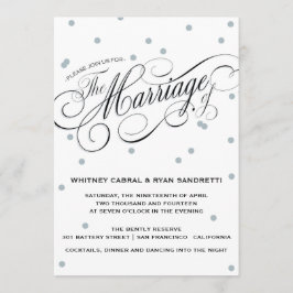 Elegant Dot Silver Wedding Uitnodiging