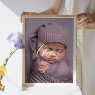 Elegant DOUANE FOTO LIGT VAN SCRIPT Real Gold Folie Afdrukken