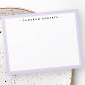 Elegant douanenaam note card light paarse grens bedankkaart