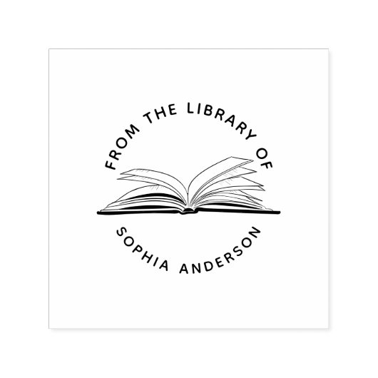 Elegant douanenaam van de bibliotheek van zelf-in zelfinktende stempel (Design)
