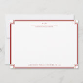 Elegant Double Border Name Initialen Correspondent Notitiekaartje (Voorkant)