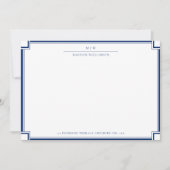 Elegant Double Border Name Initialen Correspondent Notitiekaartje (Voorkant)