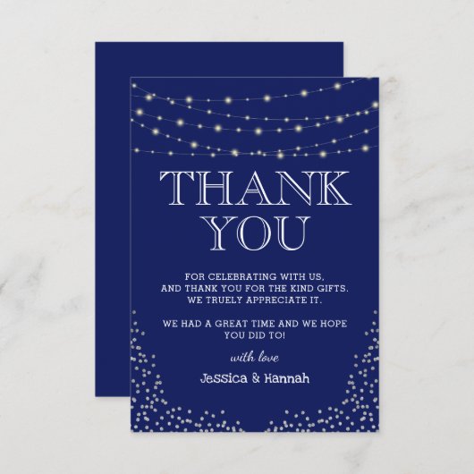 Elegant Double Celebration Birthday Party Bedankkaart (Voorkant / Achterkant)