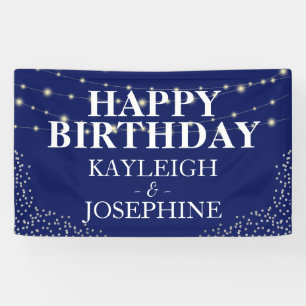 Elegant Double Celebration Navy Birthday Party Spandoek