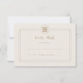 Elegant Double Happiness Champagne Modern Chinees RSVP Kaartje (Voorkant)