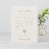Elegant Double Happiness Champagne Modern Wedding Save The Date (Staand voorkant)