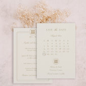 Elegant Double Happiness Champagne Modern Wedding Save The Date