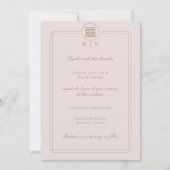 Elegant Double Happiness Pink Modern Asian Wedding Kaart (Voorkant)