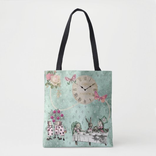 Elegant Double Sided Alice in Wonderland Tote Bag (Voorkant)