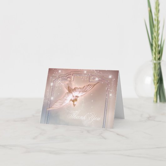Elegant Dove Funeral Dank u kaarten (Voorkant)