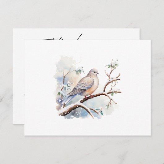 Elegant Dove Funeral Eenvoudig Script Bedankt Card Briefkaart (Voorkant / Achterkant)