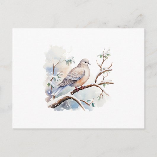 Elegant Dove Funeral Eenvoudig Script Bedankt Card Briefkaart (Voorkant)