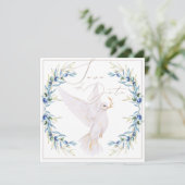 Elegant Dove & Olive Leaves Wedding Save the Date Kaart (Staand voorkant)