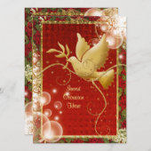 Elegant Dove peace zwaait kerstfeest Kaart (Voorkant / Achterkant)