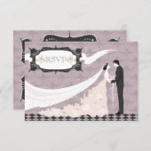 Elegant Doves, Bride & Groom RSVP Wedding (Voorkant / Achterkant)