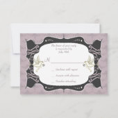 Elegant Doves, Bride & Groom RSVP Wedding Kaartje (Achterkant)