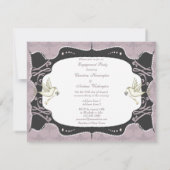 Elegant Doves, Bride & Groom Vector Verloving Kaart (Achterkant)