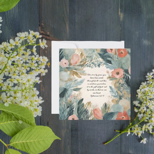 Elegant  downloadbaar Floral Lijst Feestdagenkaart