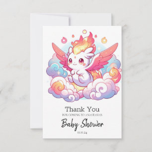 Elegant Dragon Baby shower Bedankkaart
