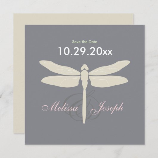 Elegant Dragon Fly Save the Date (Voorkant / Achterkant)
