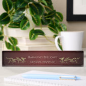 Elegant Dragon Red Metallic Desk Naambordje
