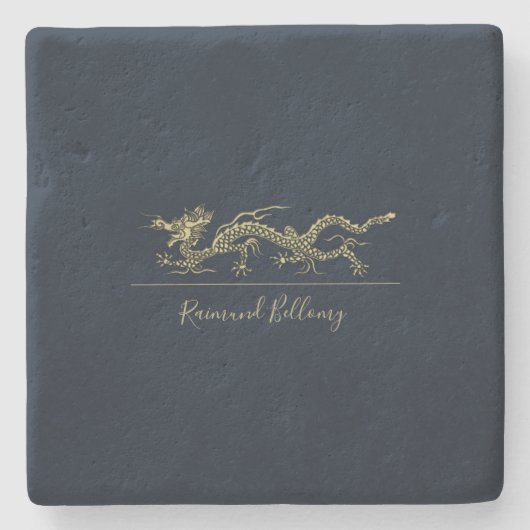 Elegant Dragon Stenen Onderzetter (Voorkant)