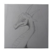 Elegant Dragon Tekening Tegeltje (Voorkant)