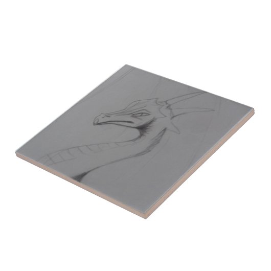 Elegant Dragon Tekening Tegeltje (Zijkant)