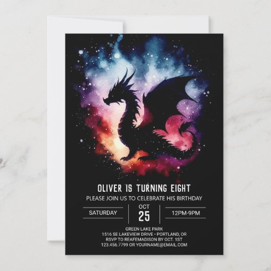 Elegant Dragon Verjaardag Custom Kaart (Voorkant)