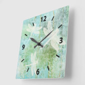 Elegant Dragonflies Art Vierkante Klok (Hoek)