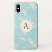 Elegant Dragonflies Blue Monogram Case-Mate iPhone Case (Achterkant)