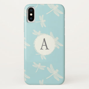 Elegant Dragonflies Blue Monogram Case-Mate iPhone Case