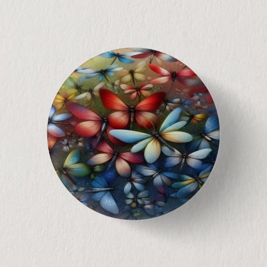 Elegant Dragonflies Button (Voorkant)