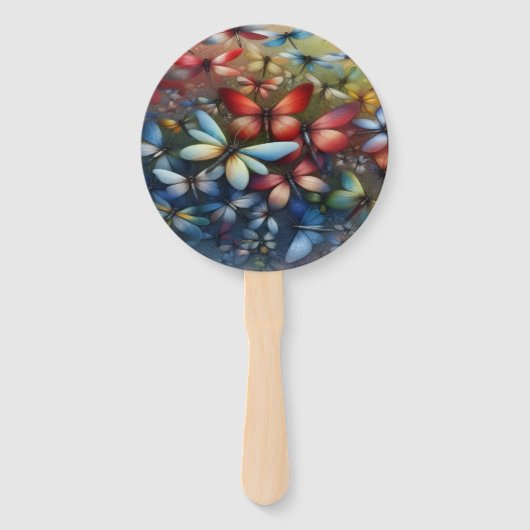 Elegant Dragonflies  Handwaaier (Achterkant)