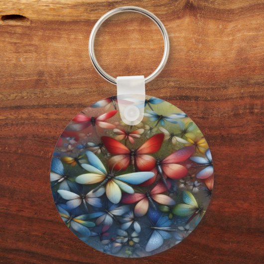 Elegant Dragonflies Keychain (Achterkant)