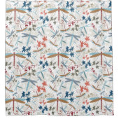 Elegant Dragonflies Patroon Douchegordijn (Voorkant)