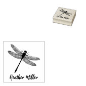 Elegant Dragonfly Aangepaste naam Handtekening Rubberstempel (Gestempeld)