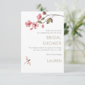 Elegant Dragonfly Blossom Vrijgezellenfeest dank u Kaart (Staand voorkant)