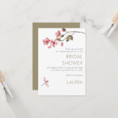 Elegant Dragonfly Blossom Vrijgezellenfeest dank u Kaart (Voorkant / Achterkant in situ)