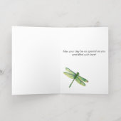Elegant Dragonfly Dark Paarse Folie Birthday Kaart (Binnenlaag)