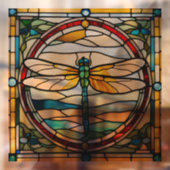 Elegant Dragonfly Faux Glas in lood Raamsticker (Vel 2)