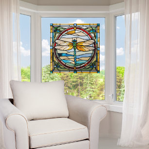 Elegant Dragonfly Faux Glas in lood Raamsticker