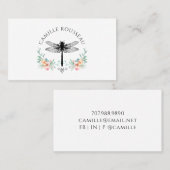 Elegant Dragonfly Floral Calling Card Contactkaartje (Voorkant / Achterkant)